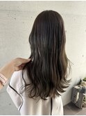 大人可愛い透明感立体感オリーブハイライト×無造作ウェーブ