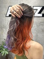 オルズ 渋谷(ALLZ)&nbsp;オレンジインナーカラーダブルカラーハイトーンケアブリーチ