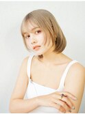 イメチェン/ホワイトブロンド/外ハネボブ/美髪/大船