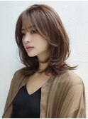 ☆ホワイトグレージュミニウルフデジタルパーマチェリーブラウン