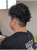 オールバック×ハードパーマ