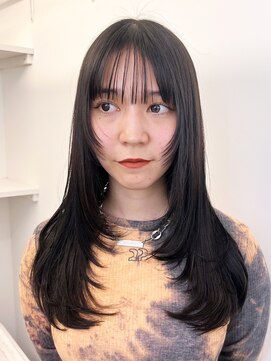 アルバム 渋谷パルコ(ALBUM) ロング暗めカラー顔周りレイヤーおくれ毛前髪カット_F21035