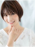 暖色系カラーひし形前下がりショートr古河20代30代40代