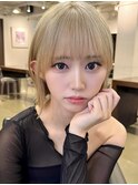 シースルミニマルボブショート顔まわり外ハネ切りっぱなしボブ