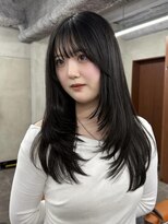 ニコ トウキョウ 渋谷(nico TOKYO)&nbsp;ロングレイヤーカット顔周りレイヤーウルフハッシュカット韓国