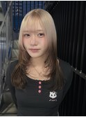 ルーツカラー/ホワイトベージュ×ブラウン
