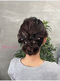 ヘアセット　ゆるふわアップスタイル