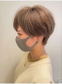 マッシュショート×ミルクティーベージュ