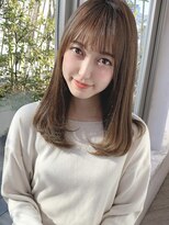 シルクレイ 吉祥寺店(Silk-lei) 吉祥寺大人かわいいフェザーバングマロンベージュロブボブ