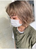 【NAiVE hair】パールグレージュxウルフボブ