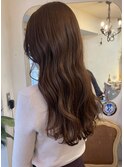 大人ガーリー美髪ミルクチョコレートロング30代40代梅ヶ丘美容室