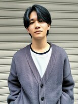 ヘアガーデン オフ(hair garden off)&nbsp;ブルーブラック × センターパート