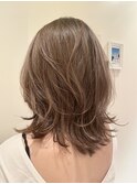 ミディアムレイヤー/レイヤーカット/銀座/白髪ぼかしハイライト