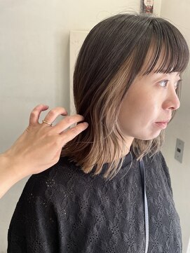 キャンバス バイ ネオリーブ 横浜西口(Canvas by neo.) きりっぱなしボブ インナーカラー シアーベージュ【miku】