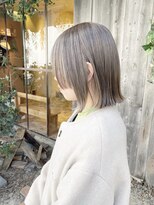 オネスト 八柱店(onest) ぷつっとバングの切りっぱなしボブ×ミルクティーカラー