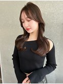 仙台髪質改善縮毛矯正韓国デジタルパーマチェリーブラウン前髪