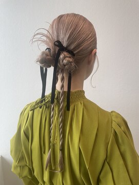 サラビューティーサイト 九大学研都市店(SARA Beauty Sight) お呼ばれヘア/カチモリ/タイトアレンジ/リボンアレンジ/結婚式