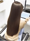フェミニンロングココアベージュ髪質改善