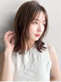 ★艶感小顔カットハイライトカラー前髪暗めカラーデザインカラー