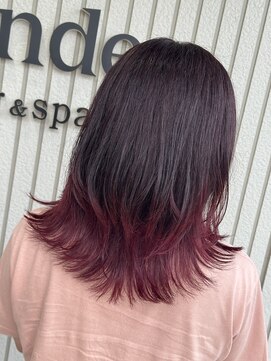 グラデーションカラー/ボルドー/推しカラー/レイヤーカット