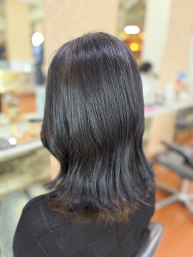 アークスヘアー 髪質改善トリートメントグレージュ白髪染めロングウルフ