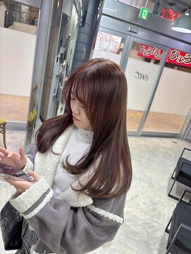 エント(ent) ロングレイヤーxピンクブラウン