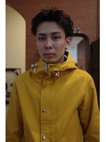 エディ(Edy)&nbsp;メンズスパイキーショートニュアンスパーマ刈り上げ眉毛カット