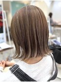 細めハイライト白髪ぼかしくびれミディアム小顔◎20代～50代