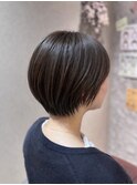 ショートボブ/丸み/髪質改善/チョコブラウン/勝元