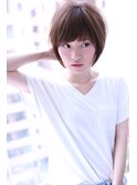 大人かわいいモーブカラー小顔ショートボブ【Cloud zero】