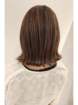 リエディット(RE-EDIT) 【RE-EDIT】【堺】インナーカラーオレンジ/ハイライト/ボブ