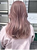 ブリーチ必須 ピンクベージュカラー