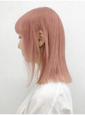 ペールピンクミディアムヘア