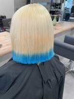 ベレーザ 渋谷(BELEZA)&nbsp;4377ニュアンスカラーネオンブルー袖カラーボブハイトーンカラー