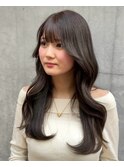 【レイヤーロング】シルキーベージュミルクティーアッシュカラー