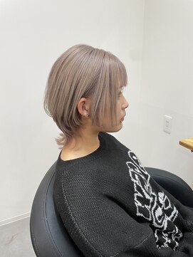 ワク 岡崎店(waku) ミルクティグレージュ×ショートウルフ