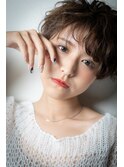 グレーベージュ小顔補正カットマッシュパーマv越谷20代30代40代