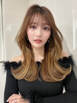 ノイズオオサカ 梅田店(NOISM OSAKA)&nbsp;小顔外ハネミディアムアッシュ20代30代40代くびれミディ韓国ヘア