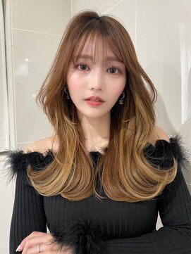 ノイズオオサカ 梅田店(NOISM OSAKA) 小顔外ハネミディアムアッシュ20代30代40代くびれミディ韓国ヘア