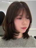 ハイライトカラーミルクティーベージュレイヤーカット
