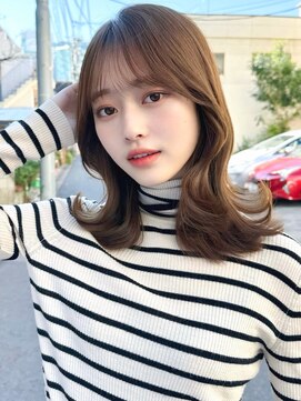 ミラリー トウキョウ(Mirareee Tokyo) 20代30代40代◎前髪パーマ韓国風巻きくすみベージュお団子ヘア