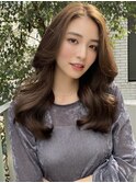 セミロング30代40代ストレートレイヤー前髪なし前髪あり表参道