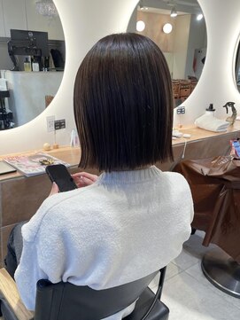 キャンバス バイ ネオリーブ 横浜西口(Canvas by neo.) 切りっぱなしボブ ベルボブ オリーブベージュ sn