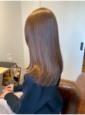 20代30代40代大人可愛いシアーベージュレイヤーロングストレート