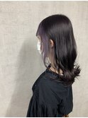 インナーカラー　インナーパープル　ブルーカラー　グレージュ