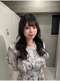 グレージュ/透明感カラー/ウェーブ巻き