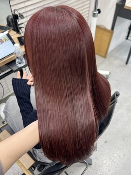 キラ 原宿(KILLA) ブリーチなしダブルカラー/チェリーレッド/ローレイヤー/原宿