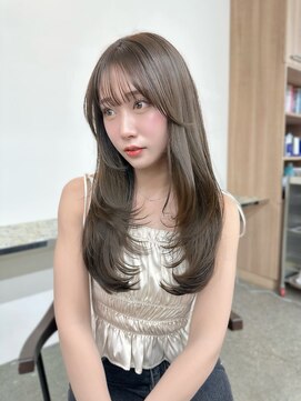 ミリ(mm) レイヤーカット オリーブベージュ カラー 韓国 髪質改善 仙台