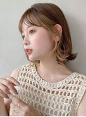 大人ガーリーダークアッシュミディアムレイヤー似合わせカット