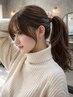 【結ぶだけでも可愛い】顔まわりカット+透明感カラー ￥8,300